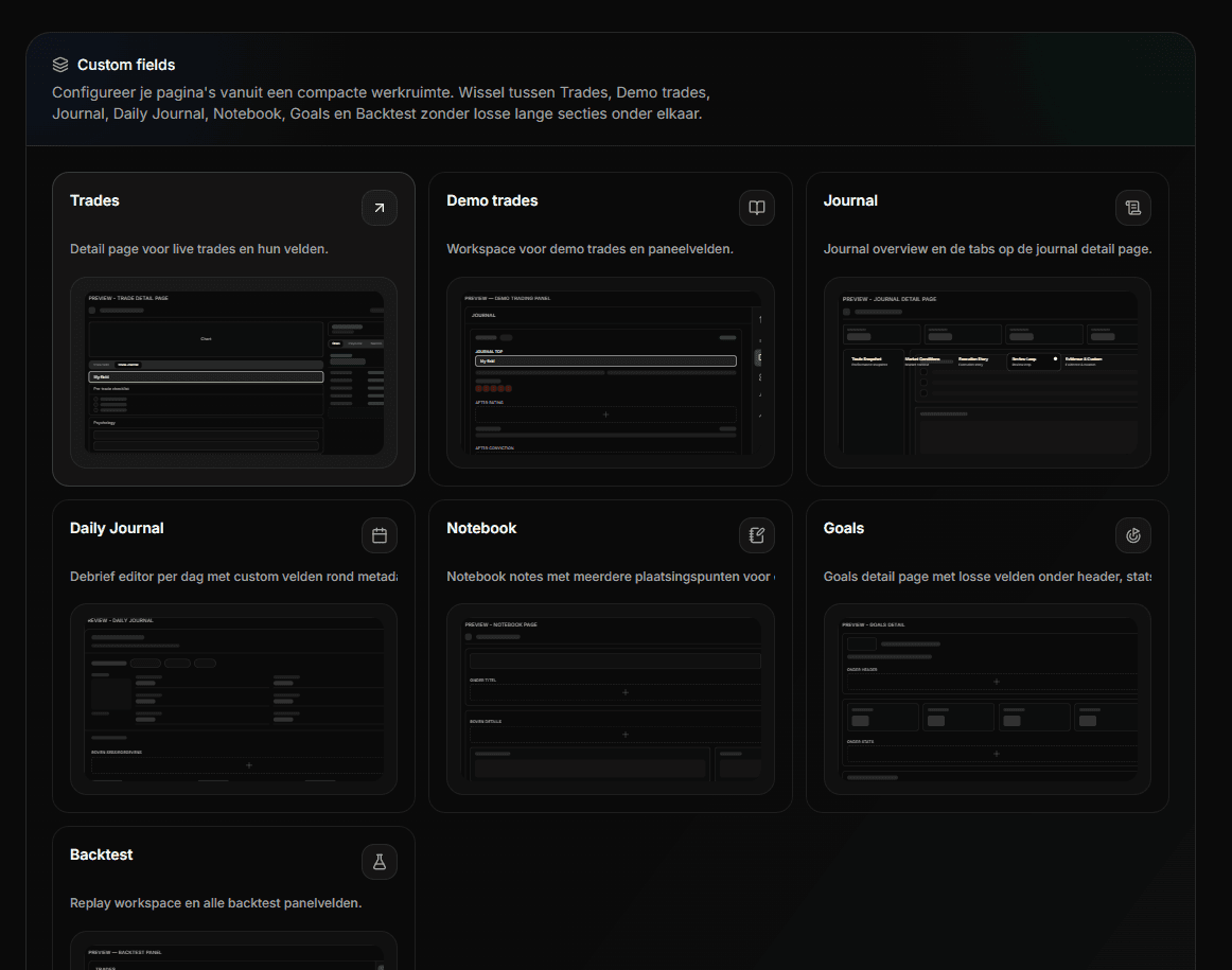 Custom fields panel - Dark Mode